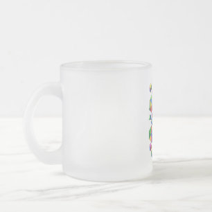 Colorful Cubes Frosted Glass Coffee Mug