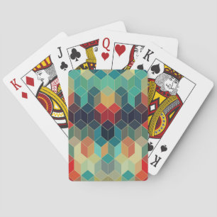 Colorful Cubes Geometric Pattern 2 Playing Cards