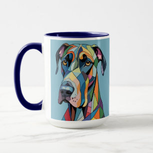 Colorful Cubist Great Dane  Mug