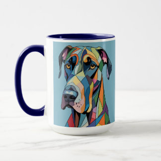 Colorful Cubist Great Dane Mug
