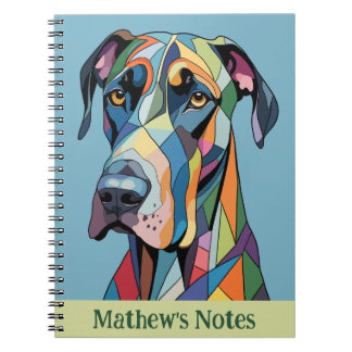 Colorful Cubist Great Dane Notebook
