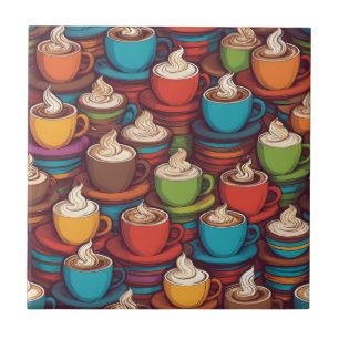 Colorful cups pattern tile