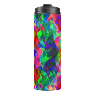 Colorful curved triangles or colored ripples. thermal tumbler