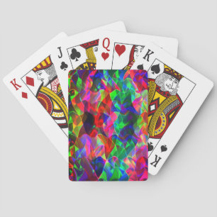 Colorful curved triangles or colored undulation playing cards