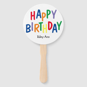 Colorful Custom Birthday Hand Fan