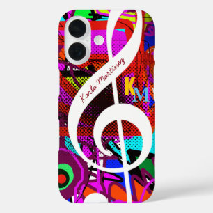 colorful & custom clave musical note iPhone 16 case