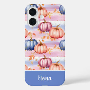 colorful Custom Pumpkin and Leaves pattern  iPhone 16 Case