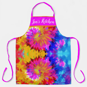 COLORFUL CUSTOMIZED ABSTRACT DESIGN TIE-DYE  APRON