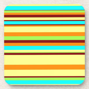 Colorful Customized Designer Stripe Pattern Coaster