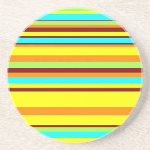Colorful Customized Designer Stripe Pattern Coaster
