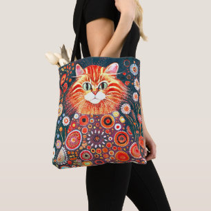 COLORFUL CUTE ART DESIGN CAT TOTE BAG