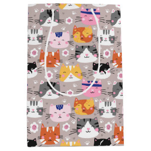 Colorful Cute Cats Medium Gift Bag