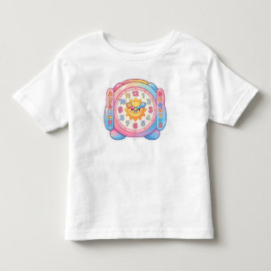 Colorful Cute Clock Fun Design for Kids Toddler T-Shirt