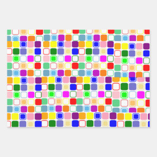 Colorful Cute Cubes Wrapping Paper Sheet