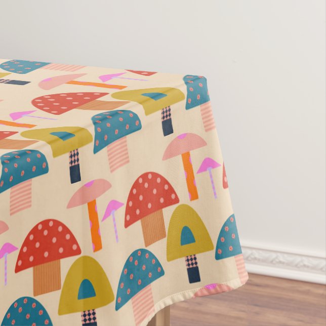 Colorful cute mushrooms  tablecloth (In Situ)