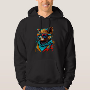 Colorful Cute Raccoon with Sunglasses Animal Hoodie