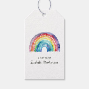 Colorful Cute Watercolor Rainbow Gift Tags