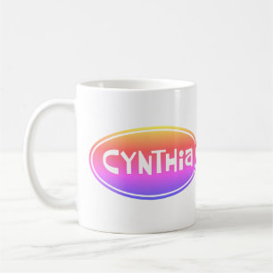 Colorful "CYNTHIA" Coffee Mug