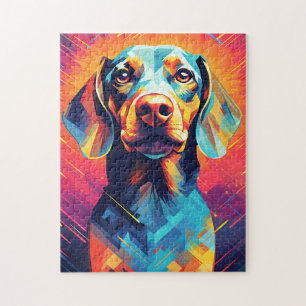 Colorful Dachshund Art Jigsaw Puzzle