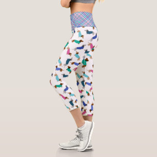 Colorful Dachshund  Capri Leggings