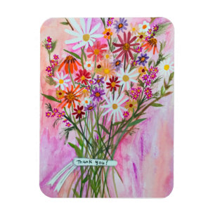 Colorful Daisy Bouquet THANK YOU! Magnet
