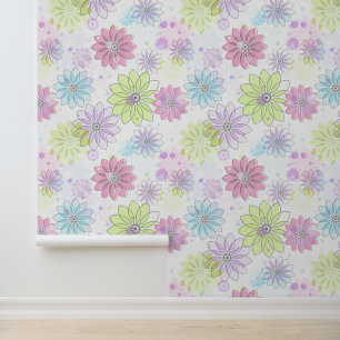Colorful Daisy Flowers Design Wallpaper