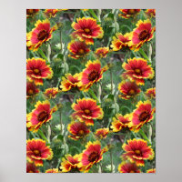 Colorful Daisy Flowers Nature Pattern 