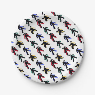 colorful dancers paper plate