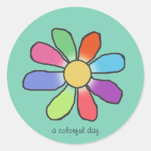 COLORFUL DAY flower Classic Round Sticker