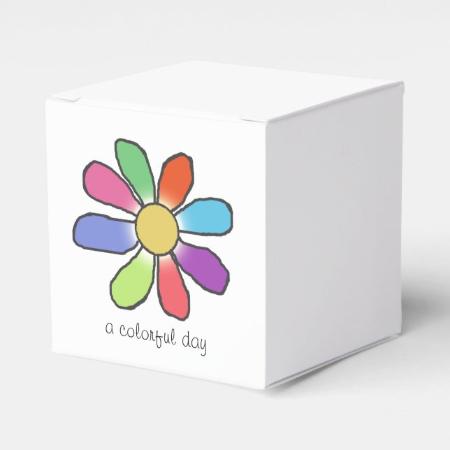 COLORFUL DAY Graphical Flower Favour Box (Front Side)