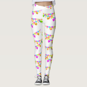Colorful decoration lanterns festoni leggings