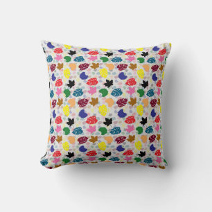 Colorful Decorative Leaf Abstract Shapes Cushion