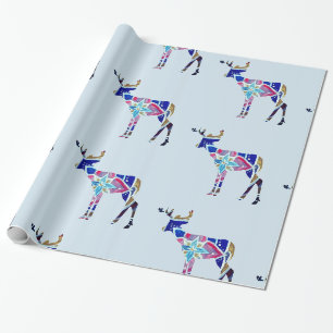 Colorful Deer Glossy Wrapping Paper, Paper