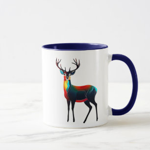 Colorful deer with majestic wood. mug