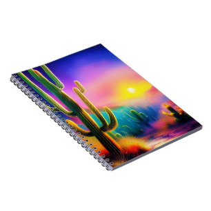 Colorful desert sunset notebook