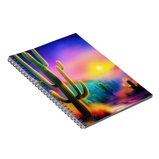 Colorful desert sunset  notebook (Right Side)