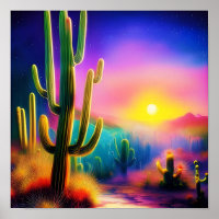 Colorful desert sunset