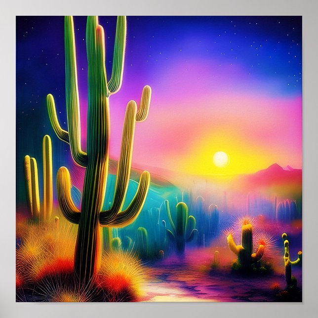Colorful desert sunset  poster (Front)