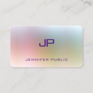 Colorful Design Elegant Monogram Minimalist Trendy Business Card