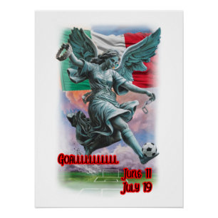 Colorful Design of Angel of Independence on a Poster