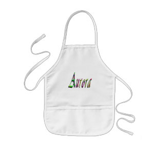 Colorful Designed Aurora Girls Name,  Kids Apron