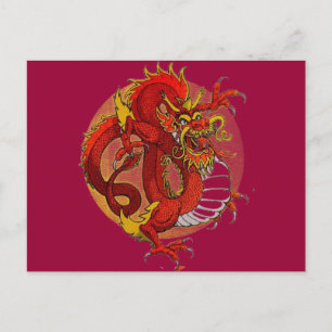 COLORFUL DESIGNS! -- DRAGON ART POSTCARD