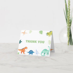 Colorful Dino Party Dinosaur Birthday Thank You