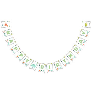 Colorful Dinosaur Birthday Bunting Dino Party Bunting