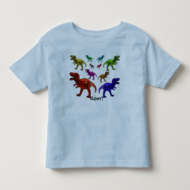 Colorful Dinosaur Rawr! T-Shirt (Front)