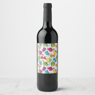 Colorful Dinosaur Seamless Pattern, Dinosaur Seaml Wine Label