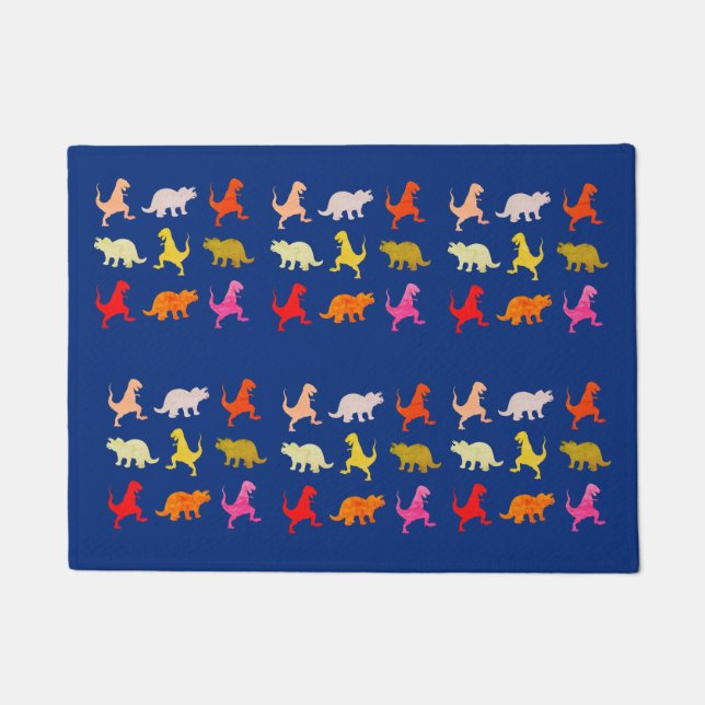 Colorful Dinosaurs  Door Mat (Front)