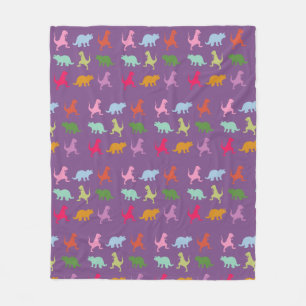 Colorful Dinosaurs Fleece Blanket, Medium