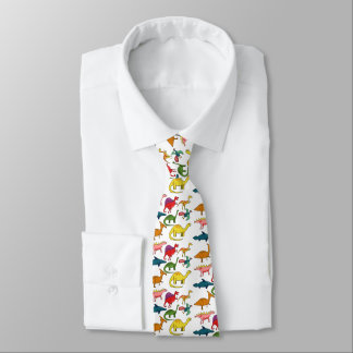 Colorful dinosaurs tie