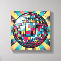 Colorful disco ball canvas art!